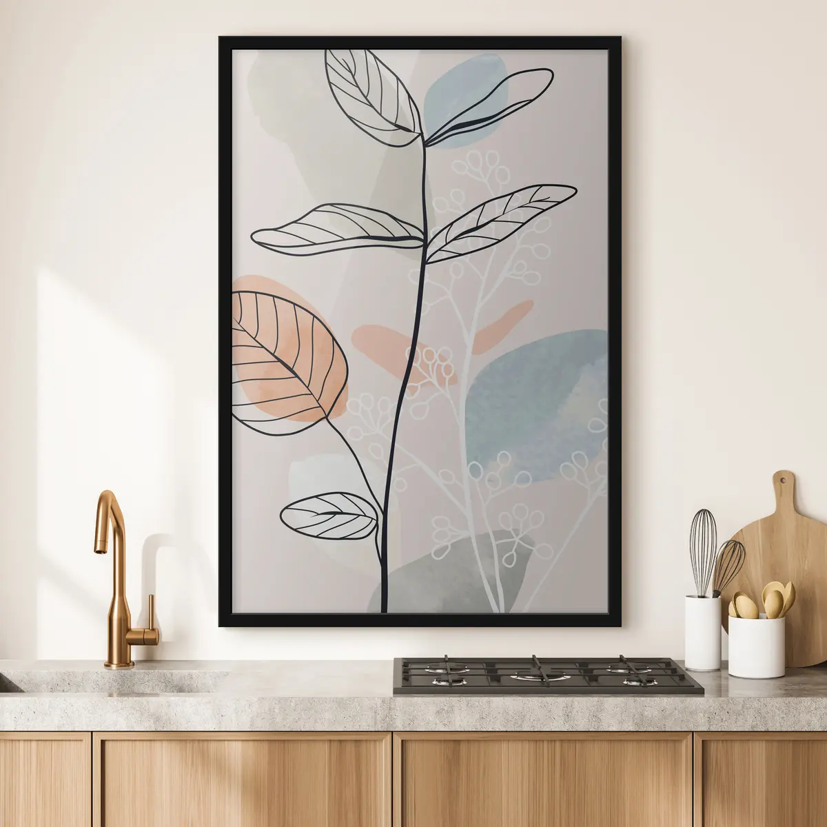 Plakatas Stilingas botaninis linijų dizainas f37052