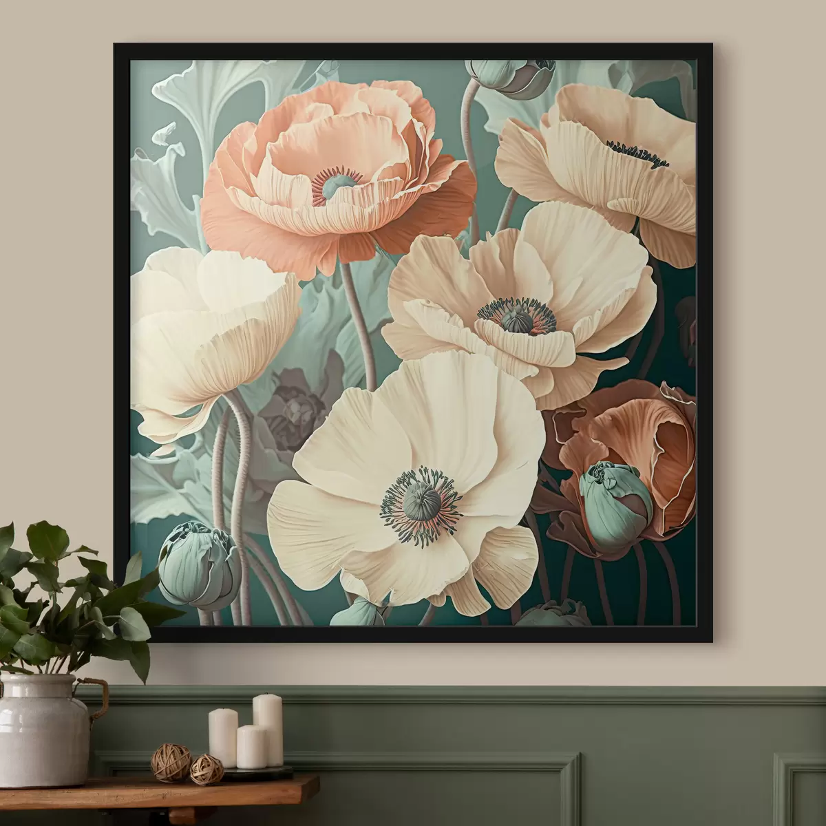 Plakatas Pastelinės gėlės f36699