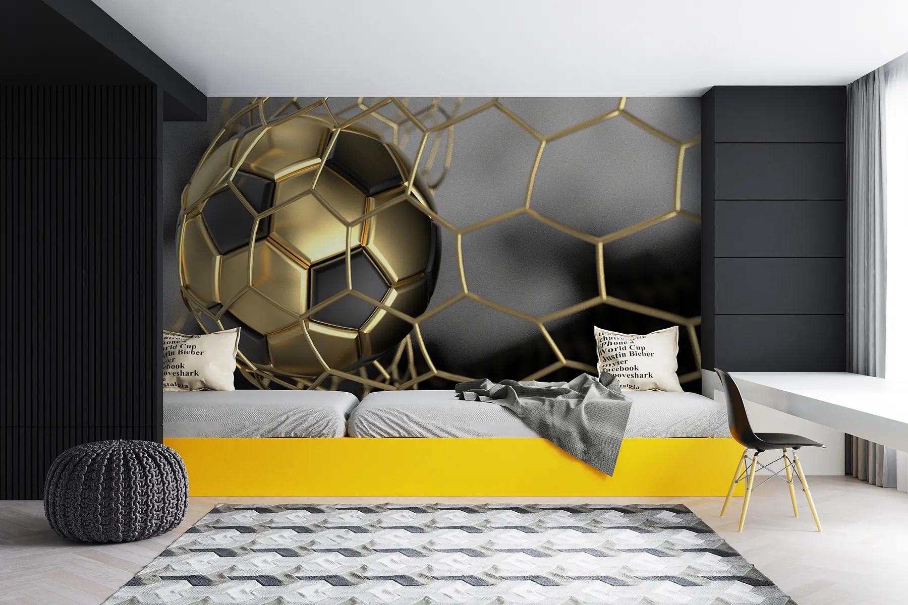 Fototapetai Futbolo kamuolys į vartus u73010d3