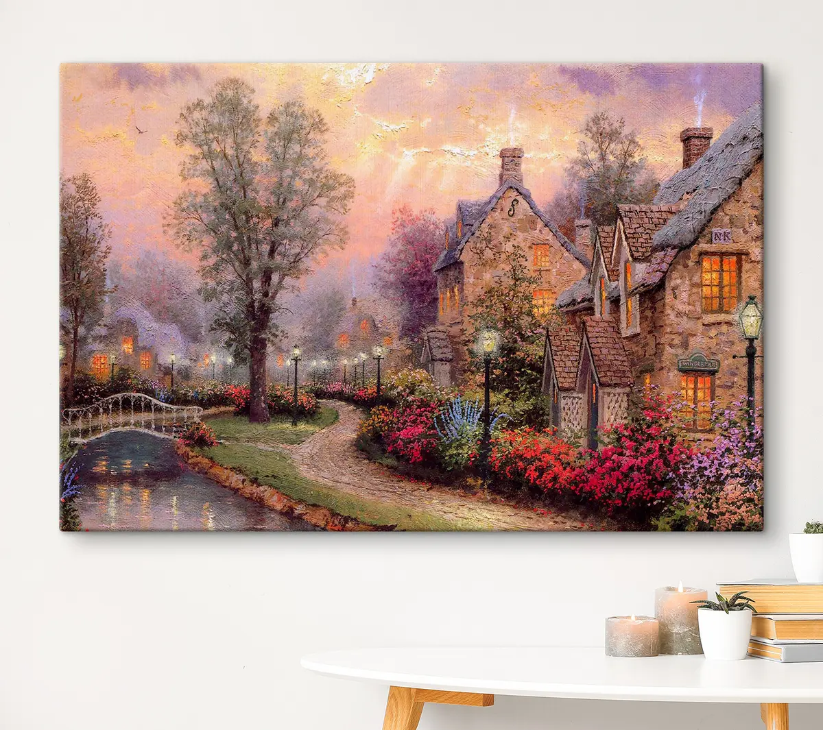 Paveikslėlis Žavus kaimas sutemose, rami atmosfera s19091