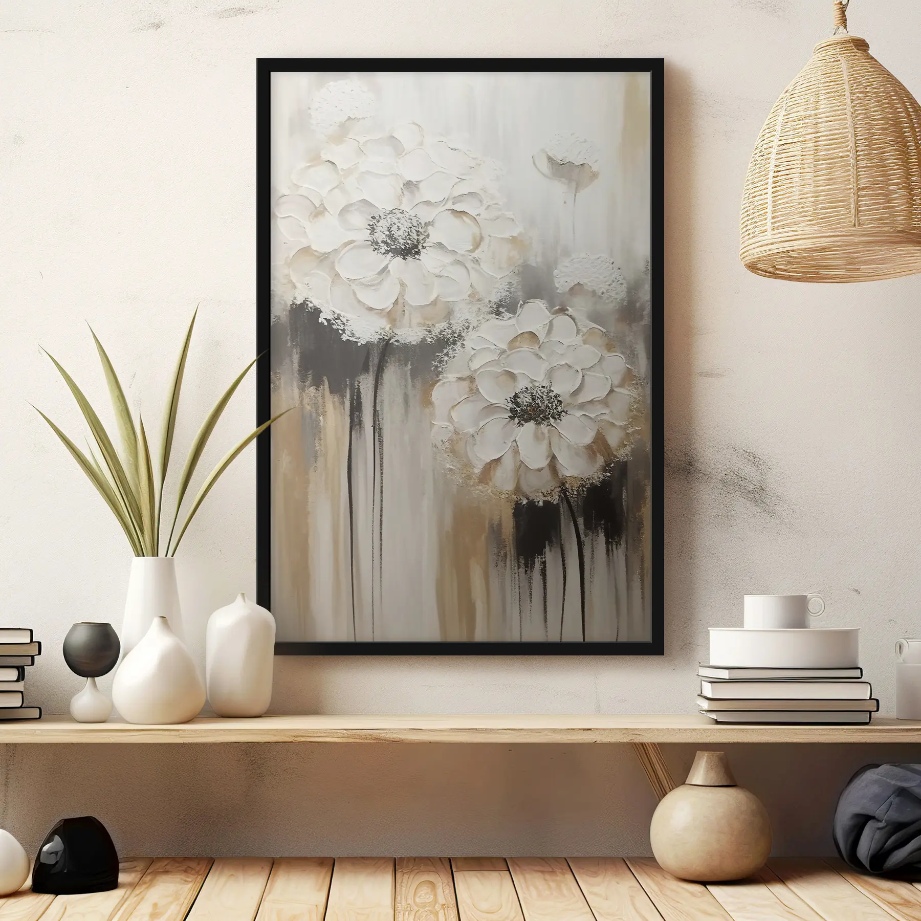 Fototapetai Elegantiškos baltos švelnių atspalvių gėlės f37307