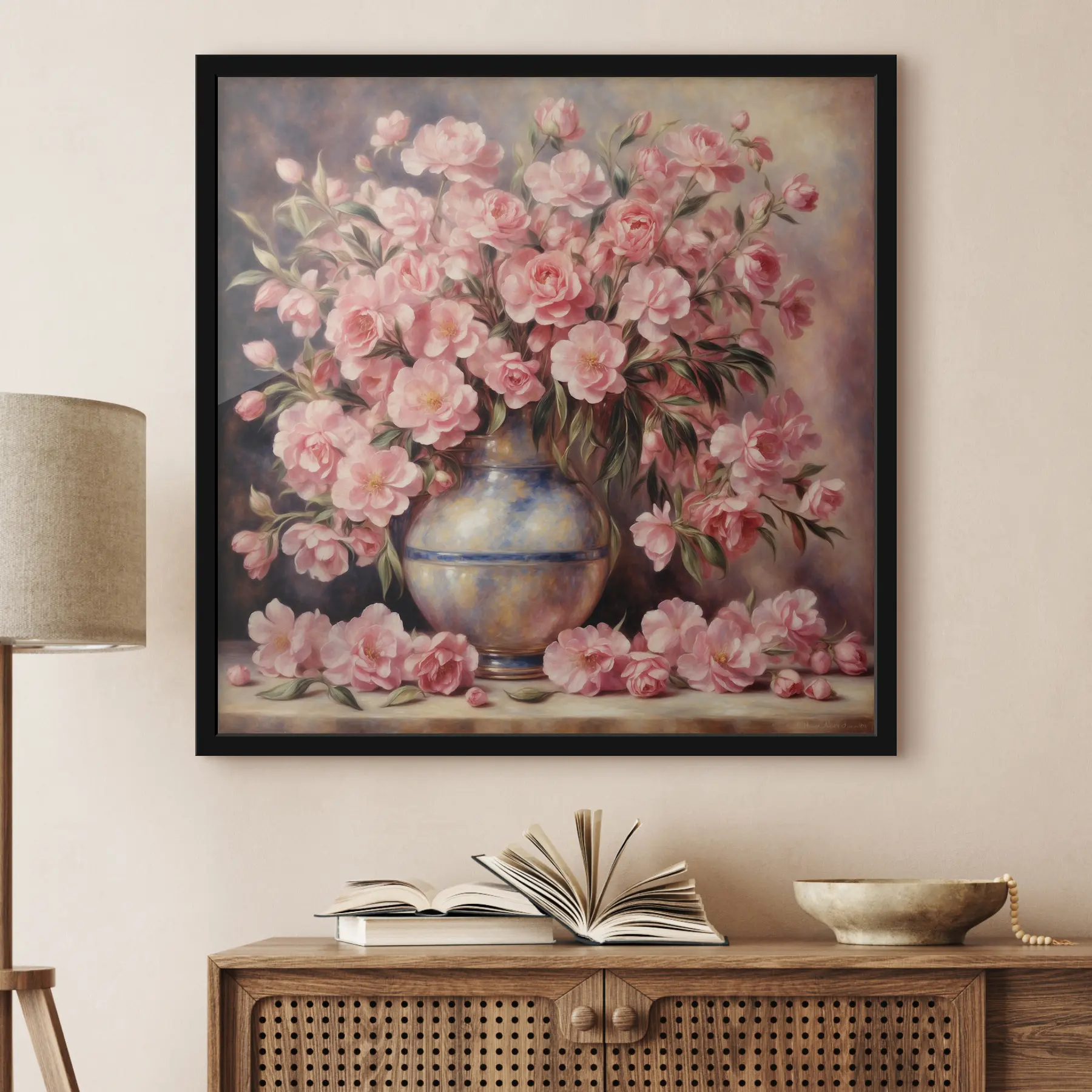 Fototapetai Auguste'o Renoiro stiliaus rožinė puokštė f37438